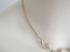 Vintage Collier Necklace Floralia Gold Tone 12.6 G/Adjustable Length 39 – 44 Cm