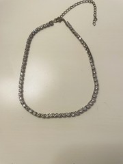 Vintage Rhinestone Necklace Single Strand up to 17 Inches with Extender