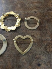 Gold Tone Vintage Brooch Lot Of 5