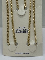 GOLD FILLED CHAIN Necklace 24″ 2.5mm SOLDERED LINKS NEW (NOS)