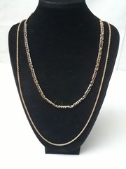 Lot of 2 Chain Gold Tone Vintage Y2K Necklace 18 in Gold Tone Rope Chain 26 in