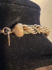 RARE VINTAGE SIGNED MONET THICK GOLD TONE BRAIDED NECKLACE Lovely Old Pawn J