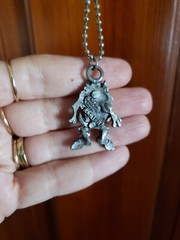 Vintage Taz Pewter Necklace Tazmanian Devil Warner Brothers 1995 Cartoon