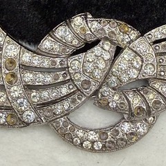 Vintage Butler and Wilson Rhinestone Ribbon Brooch Pot Metal Signed B&W READ