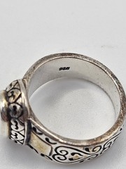 Brighton Citrine Ring 925 Silver and Gold Wash Side Bars Vintage (Retired)