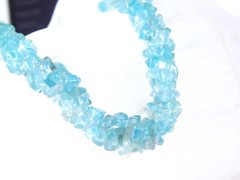 New Natural Raw Paraiba Apatite Chip Bead Sterling Silver 925 Necklace