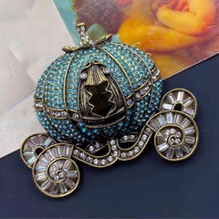 Vintage Blue Rhinestone Bird Brooch Sparkling Crystal Flying Bird Pin