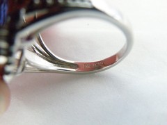Vintage Sterling Silver 925 Large 10ct Natural Heated London Blue Topaz Ring 6
