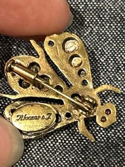 Rare MOANS COUTURE Signed Vintage-Style Figural Insect Brooch Pendant Pin
