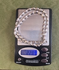 Vtg ITALY 925 Sterling Silver Modernist Barrel Shaped Necklace UNISEX 18” 22.89g
