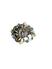 Vintage Brooch Pin 1.5 Inches Mother Mary Christianity 1950s Christian Religious