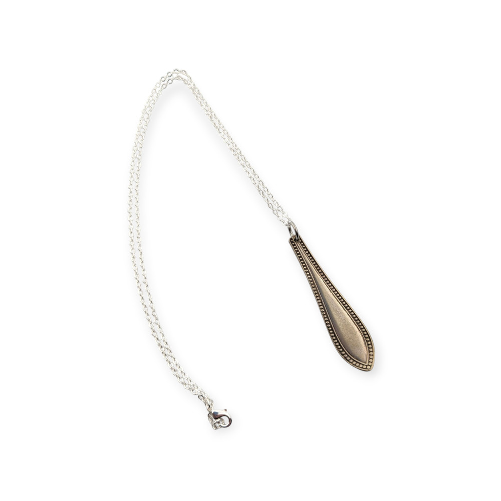 Vintage Sheffield Silverplate Flatware Repurposed Pendant Necklace 18″ Chain
