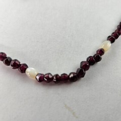 Necklace Amethyst & Mother of Pearl Beads 22 inch [8068]
