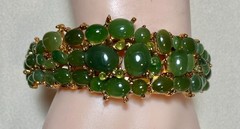 AUTHENTIC SWOBODA CUFF BRACELET ~ JADE, PERIDOT ~ STUNNING!