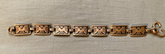 Vintage Copper Thunderbird Panel Link Bracelet Native American Symbol 7.25″