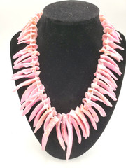 Vintage Pink Branch Necklace Bahamas 1985 Organic Material Statement Piece