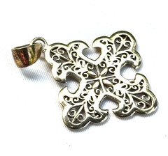 Vintage cross pendant 925 Sterling silver Italy