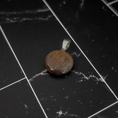 Vintage Pendant – Brown & Tan Small Circular – 0.5″ – No Chain Included