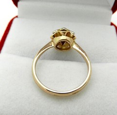 Vintage Style Flower Cluater Ring 2 Ct Lab Created Diamond 14k Yellow Gold Over