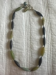 Vintage Fossil 25″ Gemstone Fossil Convertible Necklace Double Lobster Clasp