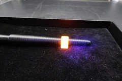 Vtg 60’s Orange Mod Acrylic Resin Glow in the Dark Ring Retro Fashion Size 5.5