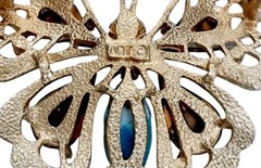 Vintage Signed ART Butterfly Brooch & Clip Earrings SEE DESCRIPTION Free Ship!