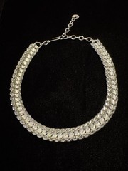 Vintage Western Germany Silver-tone Lightweight Choker Necklace , Wears To 15”