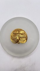 UNIQUE Vintage gold intricate wired peacock brooch Blue Green White Rhinestones