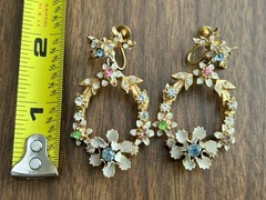 Lot of 3 Vintage Rhinestone Earrings Estate Find Coro & More