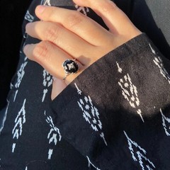 Real Black Onyx 925 Sterling Silver Vintage Look Ring for Women – Handmade Engag