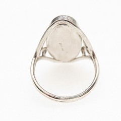 925 Sterling Silver Vintage Real Picture Jasper Oxidized Ring Size 6