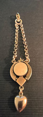 Antique Lavalier Pendant Victorian Gold & Silver Garnet Pearl Turquoise