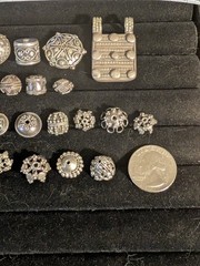 40 Beautiful Bali Jewelry Bead Lot With Two Pendants! 800-925 Silver! 3+ Oz!