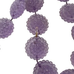 VINTAGE ~ PLASTIC FROSTED LUCITE ~ GRAPES FRUIT SCREW EARRINGS & NECKLACE