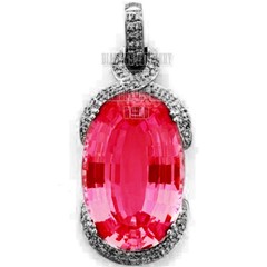 Gorgeous 2.90ctw Rose Cut Diamond Ruby Studded Silver Victorian Pendant Jewelry