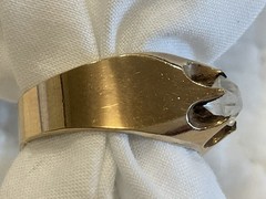Vtg 1930’s Men’s Ring Sz 9 3/4 5.2mm Stone 1/20 14 K Gold Shell Band *READ*