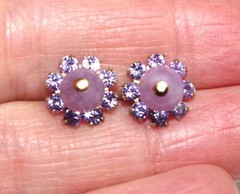 Vintage 10MM Amethyst CZ Seed Flower Jackets for Earrings Use with Any Studs