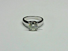 3.00Ct Round Cut Real Treated Diamond Solitaire 925 Silver Engagement Gift Ring