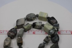 Heavy Large Beaded Necklace Sterling Silver