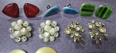 Vintage Lot Of 14 Pairs Of Clip On & Screw On Earrings Unmarked