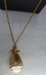 Vintage Joan Rivers Gold Plated CrystalAccented QuartzWatch Pendant Necklace 30″