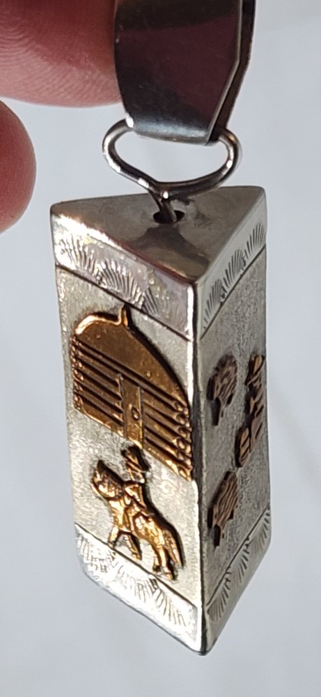 Vintage Large Mixed Metals Storytelling Pendant