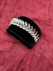 Vintage Lisner Silver Tone Vine Leaf Link Bracelet 7 inches