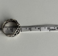 VTG Sterling Silver Celtic Knot Wide Band Ring Size 6 Hands Heart 10mm wide 925