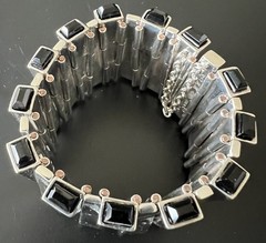 Antonio Pineda Sterling Silver Matchstick Bracelet Taxco Mexico ZZ514 195g RARE