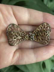 Vtg Miriam HASKELL Signed Bow Brooch For Repair Repurpose AS IS