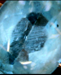 14k Natural Sky Blue Topaz Feather Mineral Inclusions 1960’s 14K Gold Ring 2.51g
