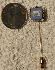 Vintage 1974 Wedgwood Stick Pin Blue Jasperware Horse Cameo