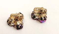 Vintage Vogue Red AB Crystal Bead AB Rhinestone Earrings
