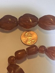 Great Vintage Cognac Natural Baltic Amber Carved Faceted Graduated Necklace